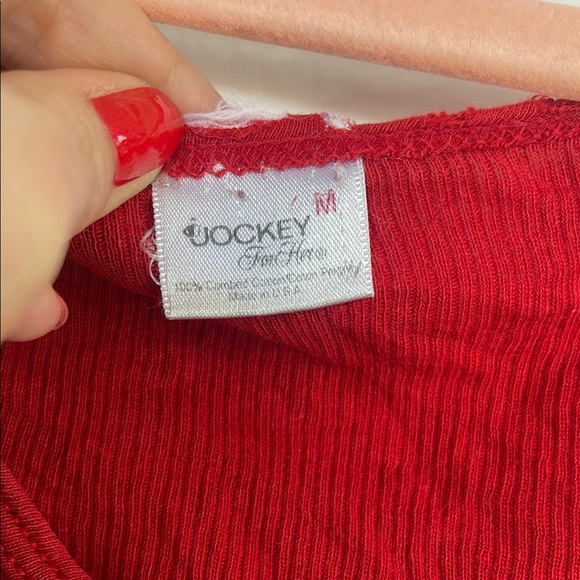 Womens Jockey Red Scoop Neck Sleeveless Tank Top size medium womens tanktop - Picture 3 of 14